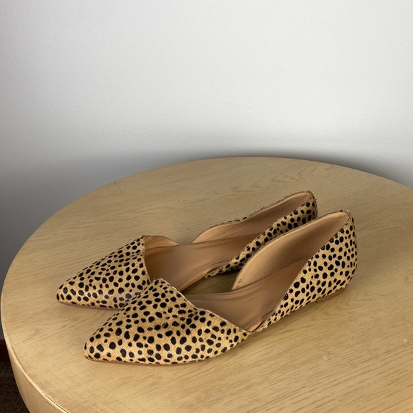 J. Crew Zoe Leopard Print Calf Hair d'Orsay Flats Women's 9.5 Business Casual - Picture 5 of 8
